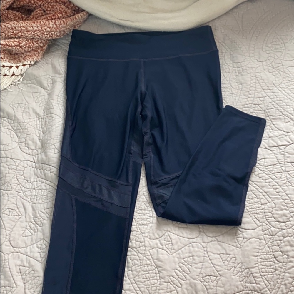 Navy mesh full length legging